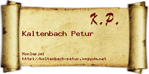 Kaltenbach Petur névjegykártya